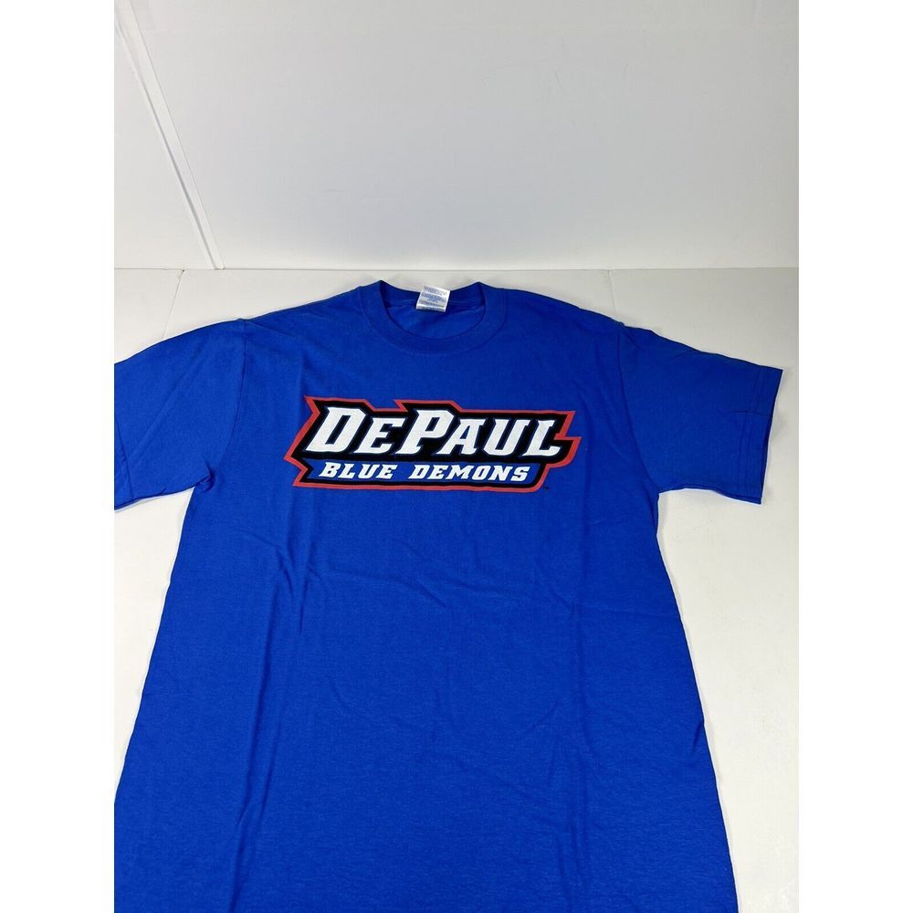 Mens DePaul Blue Demons College T Shirt Blue Size Small‎